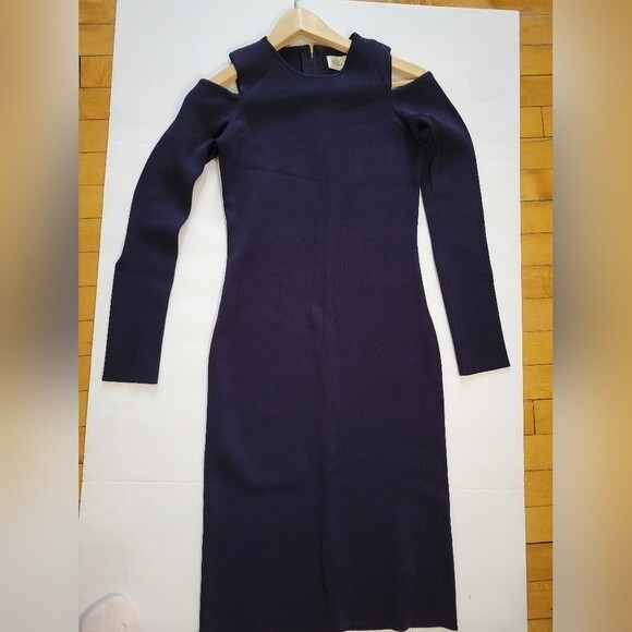 Eliza J Cold Shoulder Navy Blue Dress Size Small - Picture 1 of 6